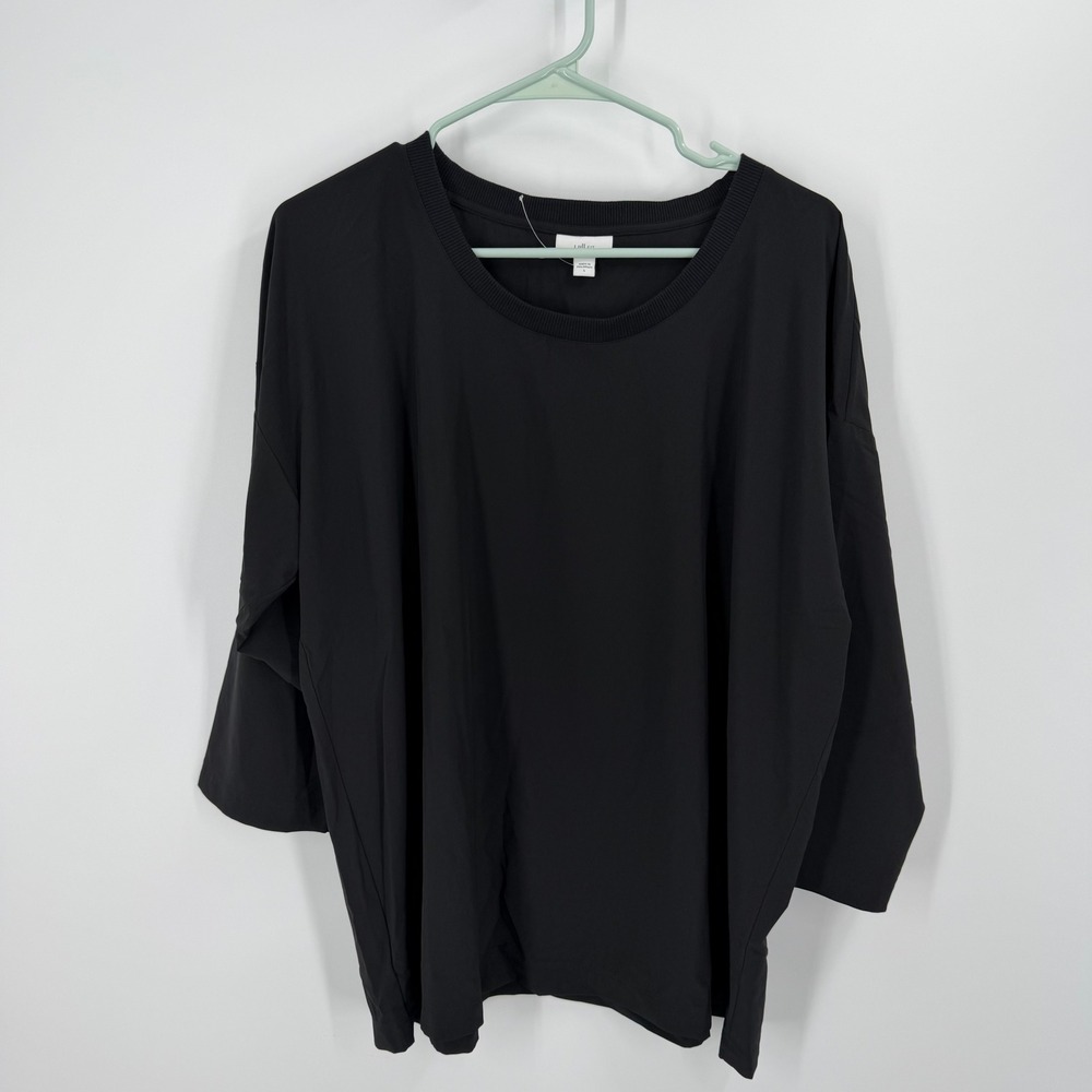 J.Jill Fit Top Women Large Black 3/4 Sleeve Stretch Pullover